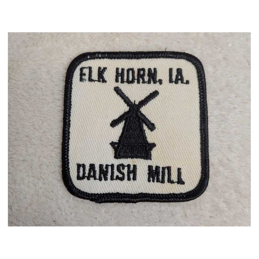 Vintage Elk Horn IA Danish Mill Embroidered Patch Sew On Travel Souvenir‎